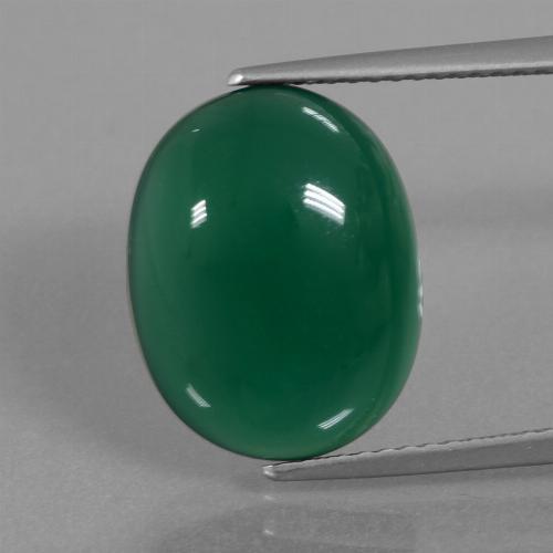 Medium Green Агат Камень - 7ct Овал Кабошон (ID: 445632)
