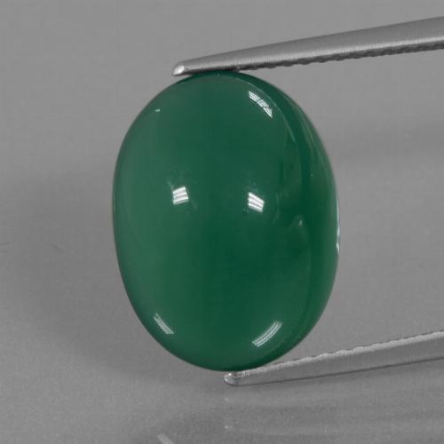 Yellowish Green Agate Gem - 7.1ct Oval Cabochon (ID: 445634)