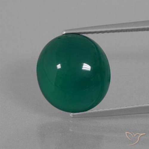 7.87ct Natural Medium Dark Green Agate, Oval, Translucent