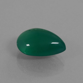 6.75 ct Green Agate Stone, Natural Agate in Pear Cabochon Shape for Sale