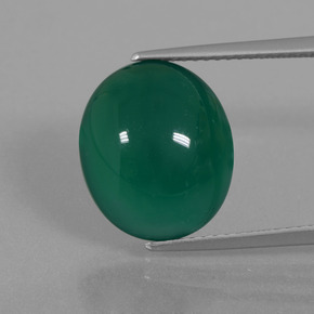 Green Agate Gem - 7.3ct Oval Cabochon (ID: 445655)