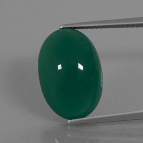 10.63 ct Green Agate Gemstone, Agate Gem in Oval Cabochon Shape for Sale.