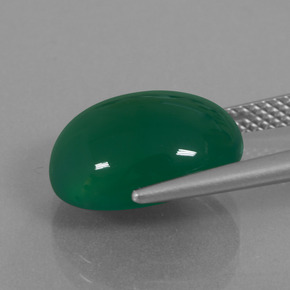 Agate Gemstone in 13.9 x 11.2 mm Size for Sale, Agate Stone in Medium Green Color