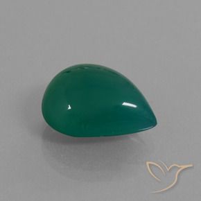 6.66 ct Green Agate Stone, Natural Agate in Pear Cabochon Shape for Sale