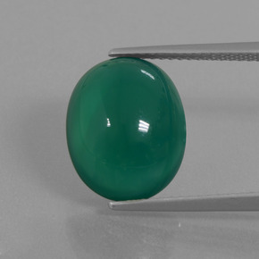 6.88 ct Green Agate Gemstone, Agate Gem in Oval Cabochon Shape for Sale.