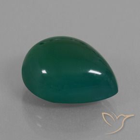 12.92 ct Green Agate Stone, Natural Agate in Pear Cabochon Shape for Sale