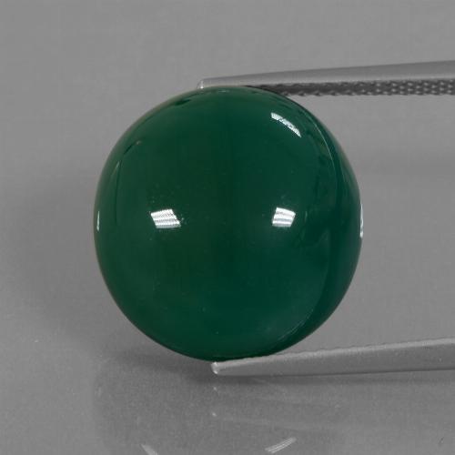 Green Agate Gem - 13.1ct Oval Cabochon (ID: 445721)