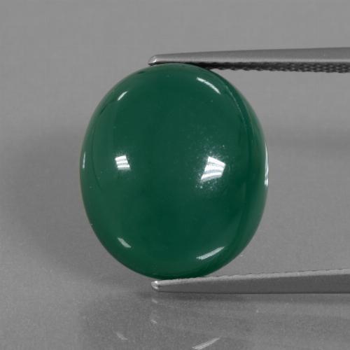 Green Agate Gem - 10.2ct Oval Cabochon (ID: 445725)
