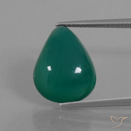 9.48ct Natural Medium Green Agate, Pear Shape, Translucent