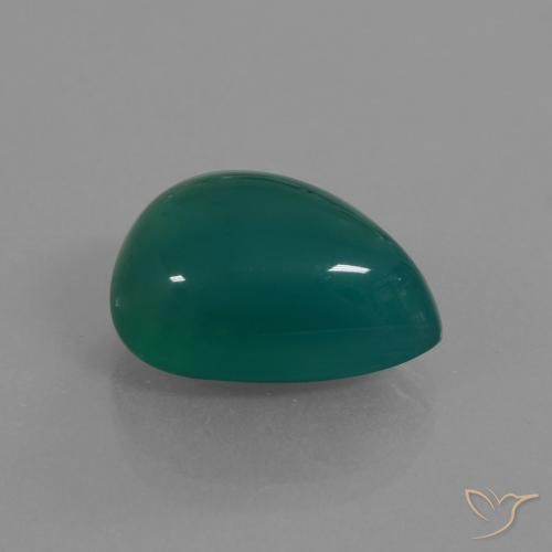 9.48 ct Green Agate Stone, Natural Agate in Pear Cabochon Shape for Sale