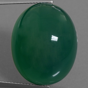 35.01 ct Green Agate Gemstone, Agate Gem in Oval Cabochon Shape for Sale.