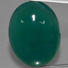 Deep Green Agate Gem - 23.1ct Oval Cabochon (ID: 457101)