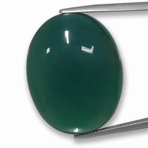 Cool Green Agate Gem - 42.5ct Oval Cabochon (ID: 457781)
