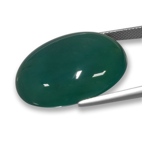 Agate Gemstone in 27.3 x 21.2 mm Size for Sale, Agate Stone in Cool Green Color