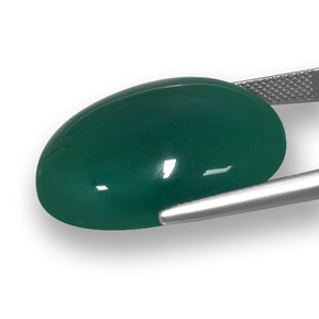 Agate Gemstone in 27 x 20.8 mm Size for Sale, Agate Stone in Deep Green Color
