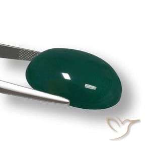 Agate Gemstone in 27.8 x 22.3 mm Size for Sale, Agate Stone in Cool Green Color