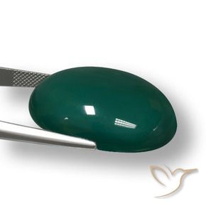Agate Gemstone in 29.4 x 24.8 mm Size for Sale, Agate Stone in Cool Green Color