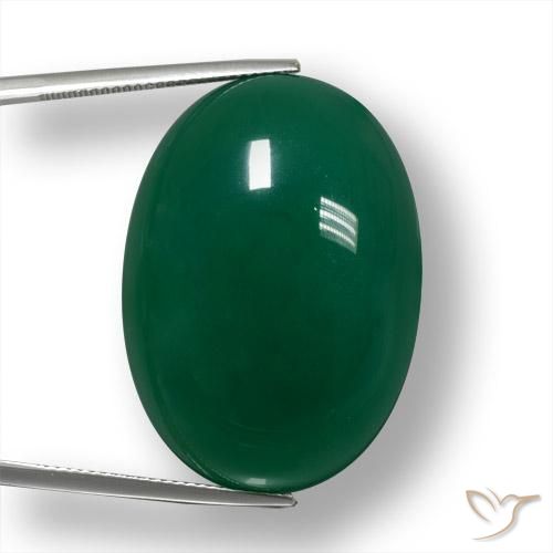 55.68ct Natural Medium Green Agate, Oval, Translucent