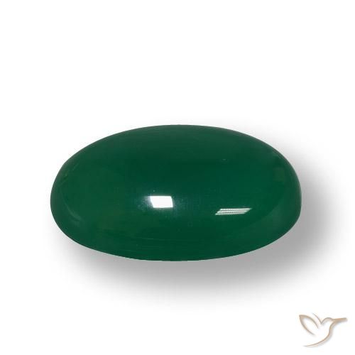 55.68 ct Green Agate Stone, Natural Agate in Oval Cabochon Shape for Sale