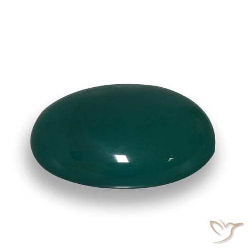 63.79 ct Green Agate Stone, Natural Agate in Oval Cabochon Shape for Sale