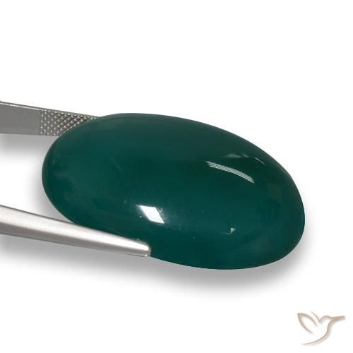 Agate Gemstone in 33.1 x 26.6 mm Size for Sale, Agate Stone in Cool Green Color