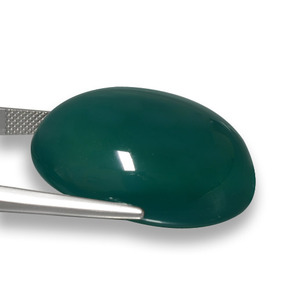 Agate Gemstone in 30.5 x 24.5 mm Size for Sale, Agate Stone in Dark Green Color