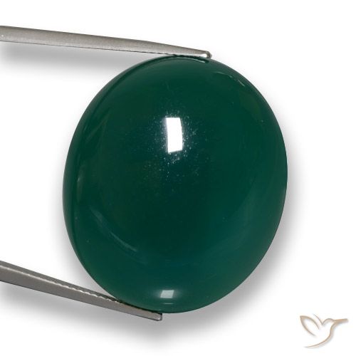 59.91 ct Green Agate, 28.2 x 24.3 mm Oval Cut From India, Photo A