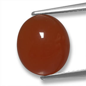 Medium-Dark Red Агат Камень - 4.2ct Овал Кабошон (ID: 458144)