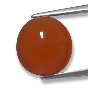 Fire Red Agate Gem - 6.3ct Oval Cabochon (ID: 458145)