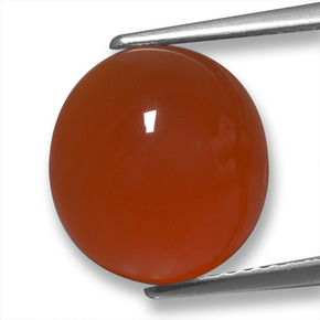 5.99 ct Red Agate Gemstone, Agate Gem in Oval Cabochon Shape for Sale.