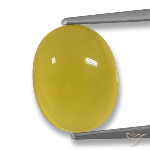 3.48ct Natural Medium Yellow Agate, Oval, Translucent