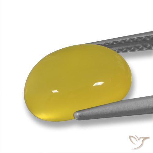 Agate Gemstone in 11 x 9 mm (calibrated) Size for Sale, Agate Stone in Medium Yellow Color