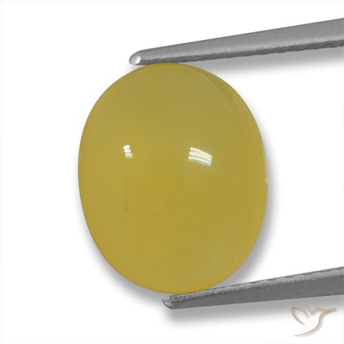 3.73 ct Yellow Agate, 11.1 x 9.3 mm Oval Cut From India, Photo A