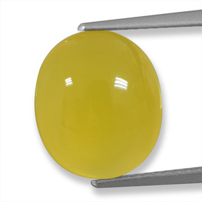 Gelblich Gold Achat Edelstein - 5.7ct Oval Cabochon (ID: 458227)