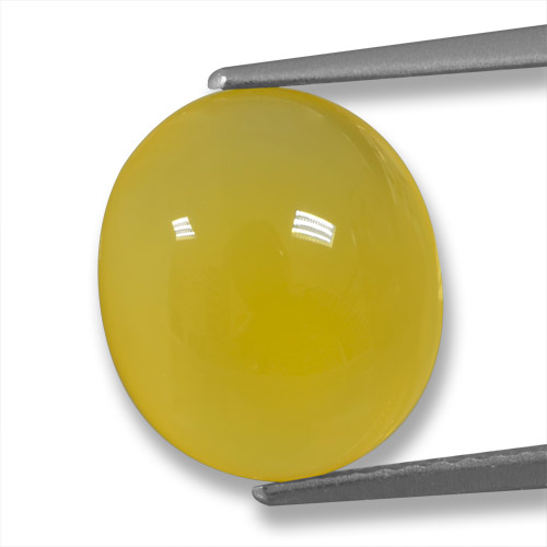 Medium Yellow Agate Gem - 4.4ct Oval Cabochon (ID: 458228)