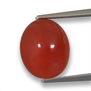 4.64 ct Orange Agate Gemstone, Agate Gem in Oval Cabochon Shape for Sale.