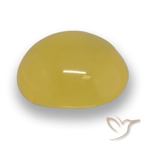 6.30 ct Yellow Agate Stone, Natural Agate in Oval Cabochon Shape for Sale