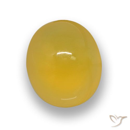 6 ct Yellow Agate, 12.2 x 10.5 mm Oval Cut From India, Photo A