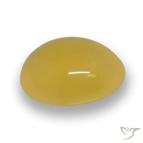 4.47 ct Yellow Agate Stone, Natural Agate in Oval Cabochon Shape for Sale