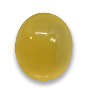 3.65 ct Yellow Agate Gemstone, Agate Gem in Oval Cabochon Shape for Sale.