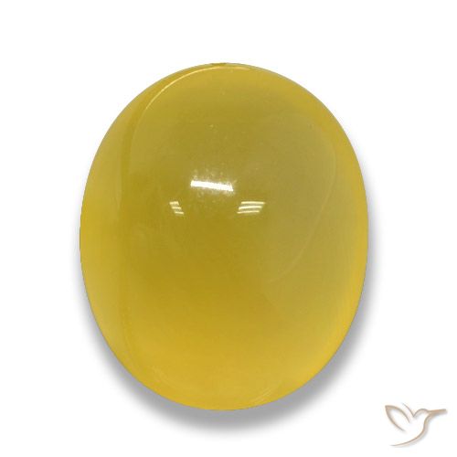4.47 ct Yellow Agate, 11 x 9.2 mm Oval Cut From India, Photo A
