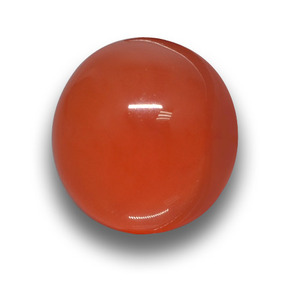 Rosso arancione Agata Gem - 5.1ct Ovale cabochon (ID: 458393)