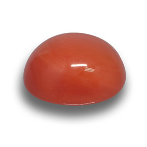 5.38 ct Orange Agate Stone, Natural Agate in Oval Cabochon Shape for Sale