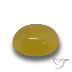 5.23 ct Yellow Agate Stone, Natural Agate in Oval Cabochon Shape for Sale