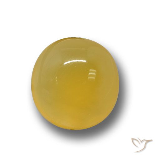 Agata gialla da 4,43 ct, taglio ovale da 10,8 x 10,4 mm dall'India, Photo A