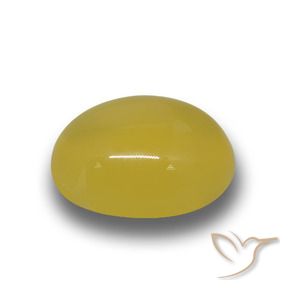 4.38 ct Yellow Agate Stone, Natural Agate in Oval Cabochon Shape for Sale