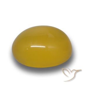 4.40 ct Yellow Agate Stone, Natural Agate in Oval Cabochon Shape for Sale