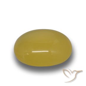5.07 ct Yellow Agate Stone, Natural Agate in Oval Cabochon Shape for Sale