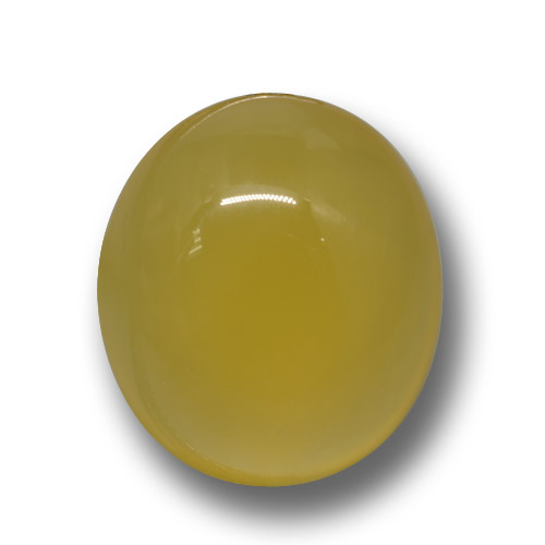 Honey Yellow Agate Gem - 5.4ct Oval Cabochon (ID: 458580)