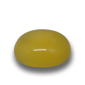 5.42 ct Yellow Agate Stone, Natural Agate in Oval Cabochon Shape for Sale